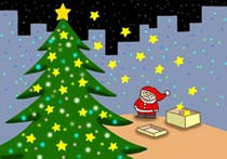 Illustration for postcard - 「Christmas tree」