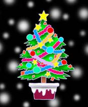 Illustration for postcard - 「Christmas tree」