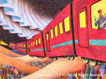 Night train ・ Colored pencil picture ・ Fantasy Picture