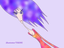 Woman illustration ・ Woman picture ・ Fashion illustration ・ Purple hair ・ Wonderful woman