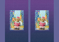 Teddy bear ・ Father Christmas ・ House ・ Snow