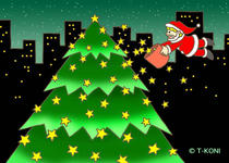 Christmas tree ・ Night view ・ Brilliant star